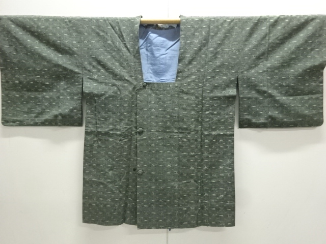 JAPANESE KIMONO / MICHIYUKI COAT / TSUMUGI / WOVEN KASURI